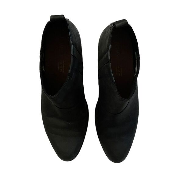 TOMS Leilani Black Leather Ankle Boots Size 7 - Picture 2 of 9